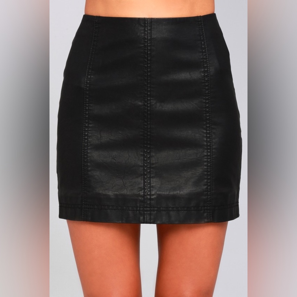 Free People Modern Femme Faux Leather Mini Skirt